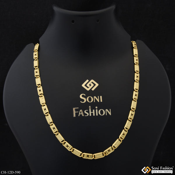 Popular Design Gold Plated Nawabi Chain for Men - Style D590