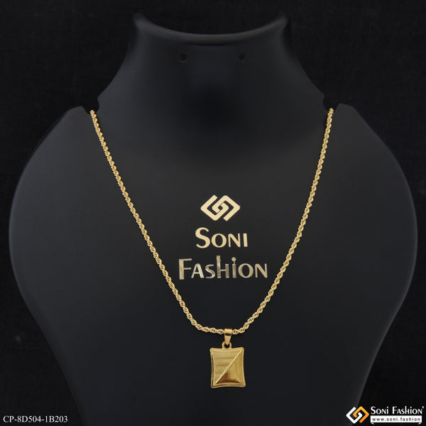 Prominent Design Gold Plated Pendant With Chain for Men (CP-D504-B203)