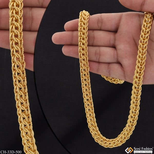 Rajwadi Artisanal Design Gold Plated Chain for Men - Style D500