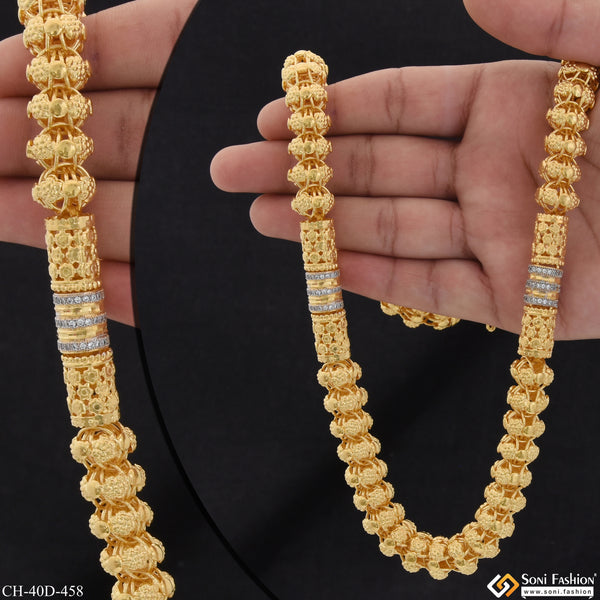 Fabulous Design Gold Plated Rajwadi Chain for Men - Style D458