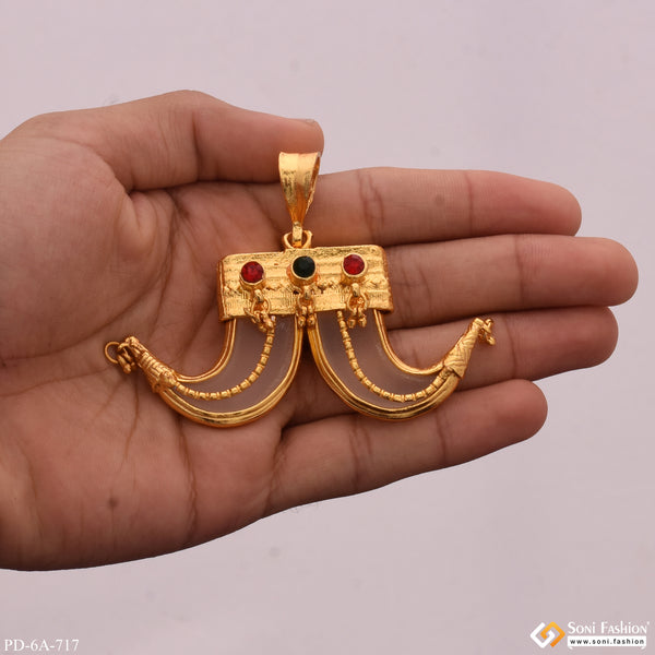 Rajwadi Artificial Finely Detailed Design Gold Plated Pendant for Men - Style A717