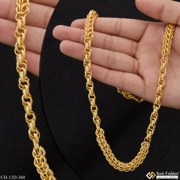 Sparkling Design Gold Plated Rajwadi Chain for Men - Style D360