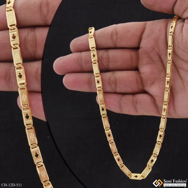 Sophisticated Design Gold Plated Nawabi Chain for Men - Style D511