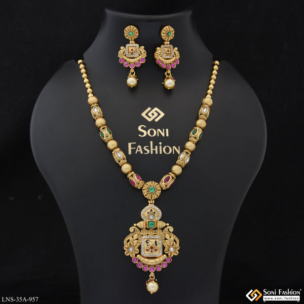 Stunning Design Gold Plated Necklace Set for Women - Style A957