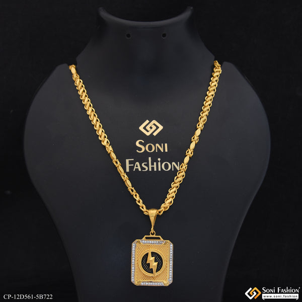 Thunder Gold Plated Pendant With Chain for Men (CP-D561-B722)