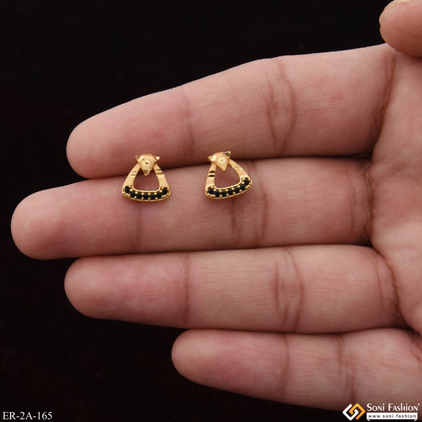 Unique Design Finely Detailed Gold Plated Earrings for Ladies - Style A165