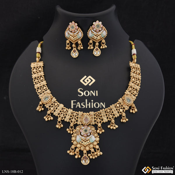 Unique Design Gold Plated Antique Necklace Set for Women - Style B012