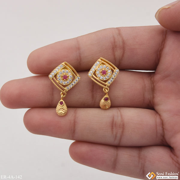 Unique Design Hand-Crafted Design Gold Plated Earrings for Ladies - Style A142