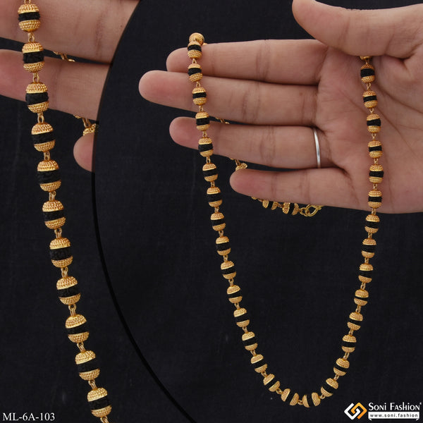 Very Best Design Rudraksha Mala - Gold Plated - For Men Boys - Style A103