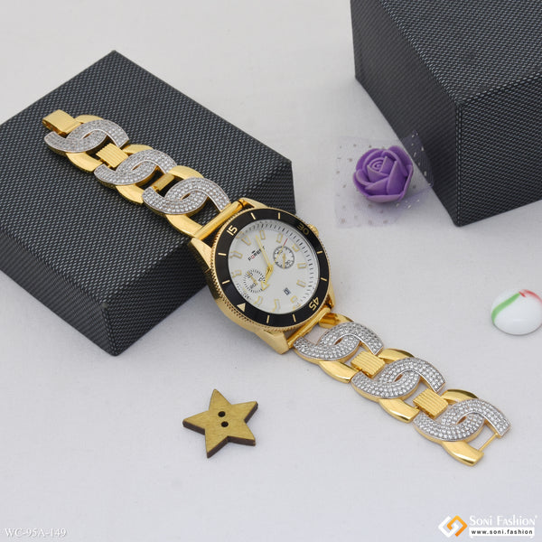 1 Gram Gold Plated Decorative Design Best Quality Watch for Men - Style A149