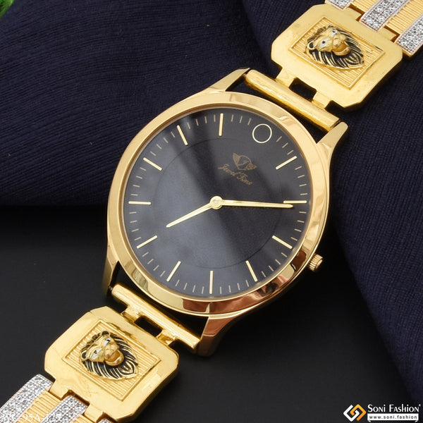 1 Gram Gold Plated with Diamond Trending Design Watch for Men - Style A173