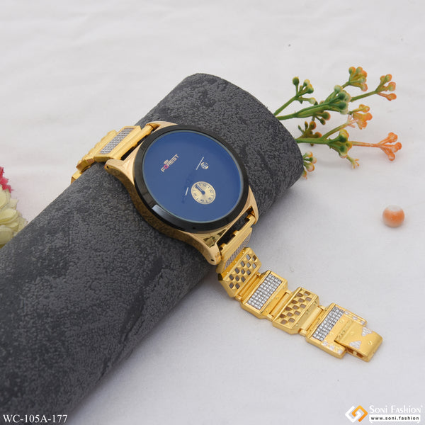 1 Gram Gold Plated Cool Design Superior Quality Watch for Men - Style A177