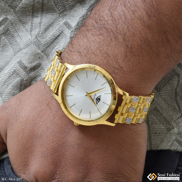 1 Gram Gold Plated Attention-Getting Design Watch for Men - Style A207