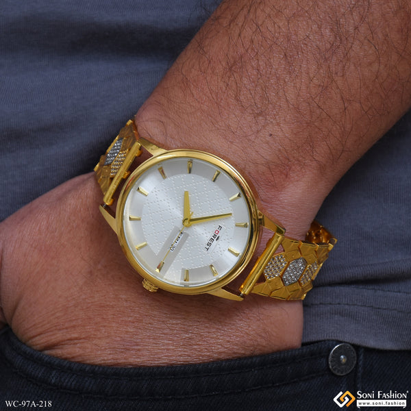 1 Gram Gold Plated Artisanal Design Watch for Men - Style A218