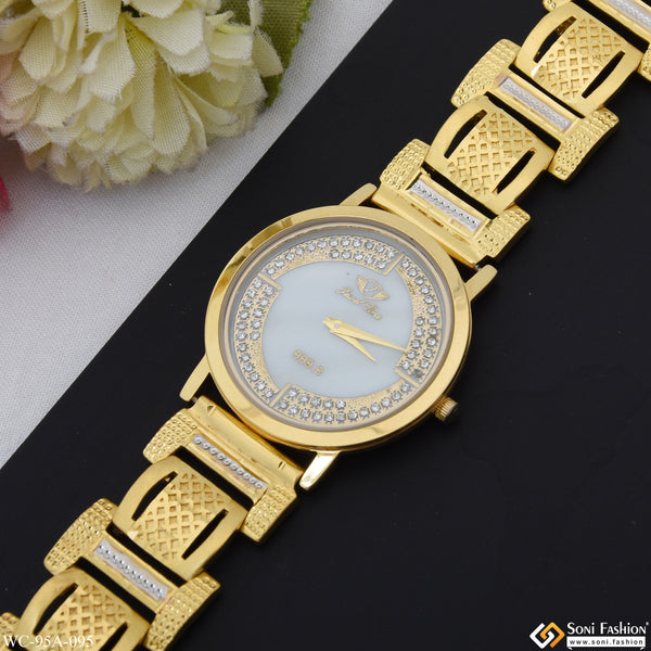 1 Gram Gold Plated Decorative Design Best Quality Watch for Men - Style A095