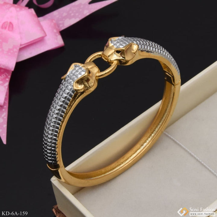 Anaconda snake dual face bracelet kada golden & silver