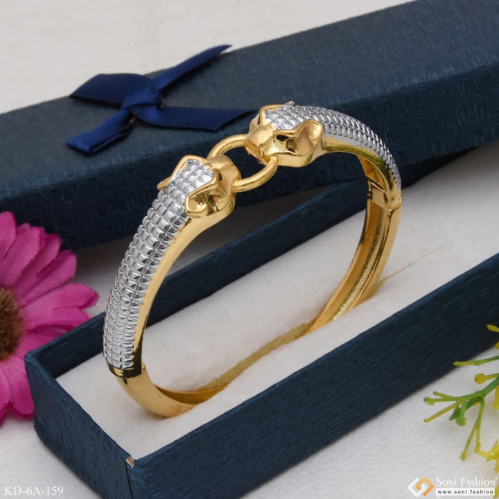 Anaconda snake dual face bracelet kada golden & silver