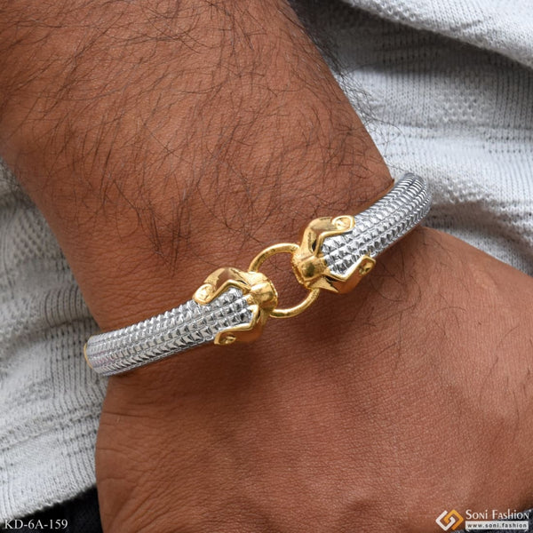 Anaconda snake dual face bracelet kada golden & silver