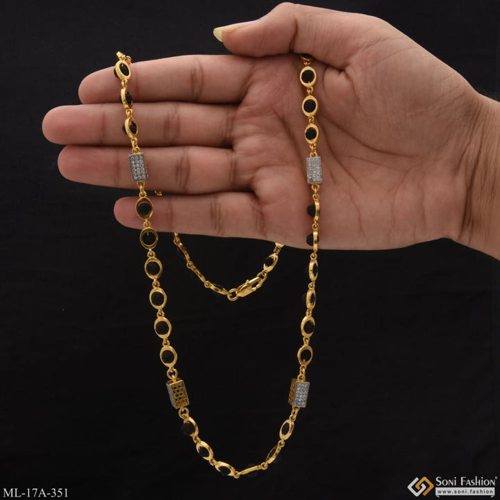 Artisanal design latest gold plated rudraksha mala for men -