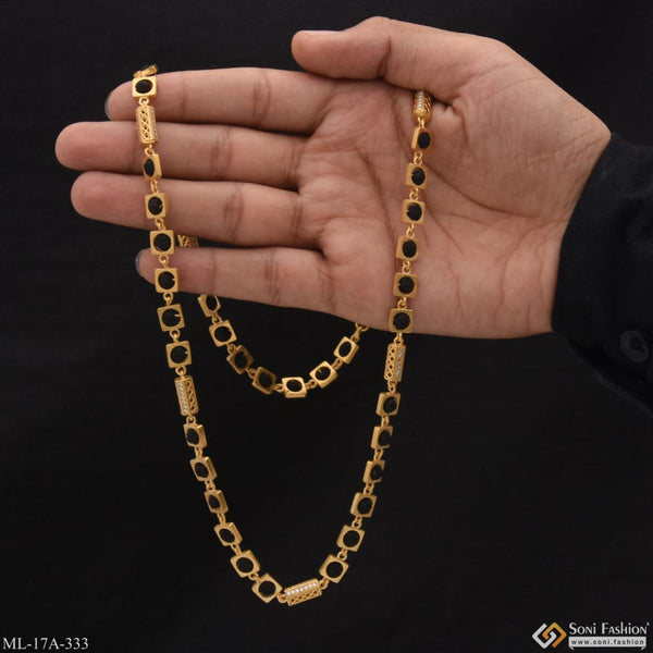 Artisanal Design Popular Gold Plated Rudraksha Mala For Men