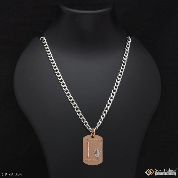 Attention-getting Design Silver & Rose Gold Color Chain