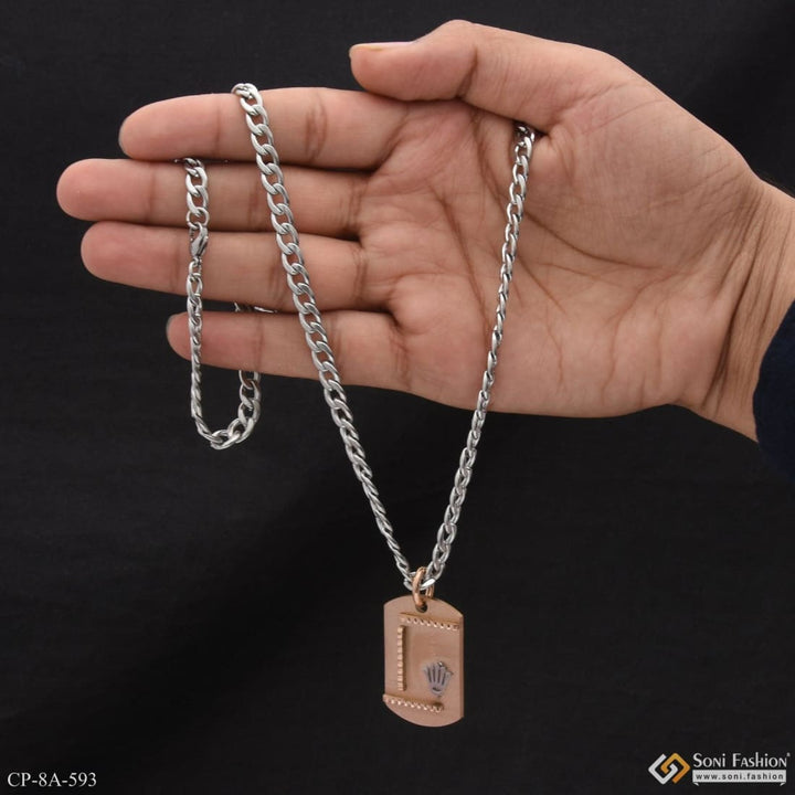 Attention-getting Design Silver & Rose Gold Color Chain