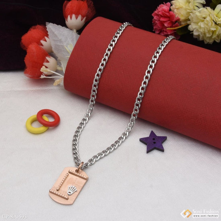 Attention-getting Design Silver & Rose Gold Color Chain