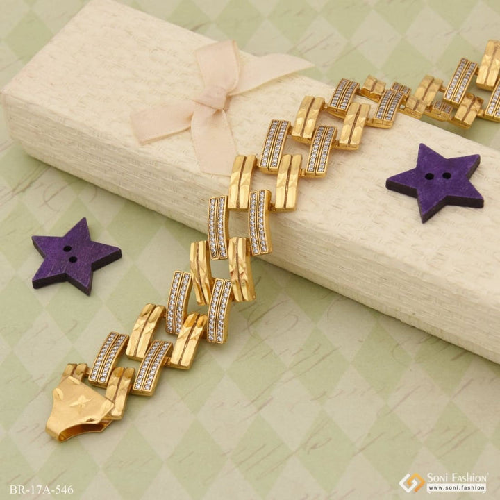 Attractive exceptional design gold plated zigzag bracelet