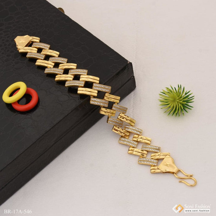 Attractive exceptional design gold plated zigzag bracelet