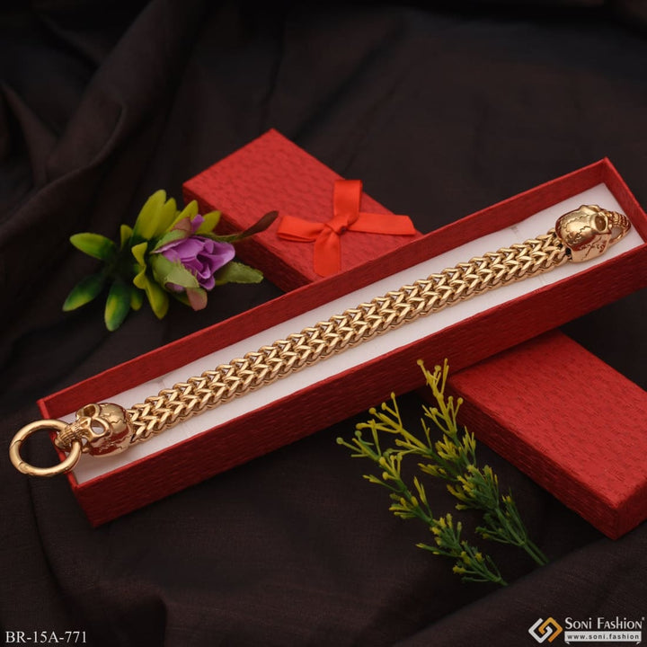 High quality red box with gold chain and flower - golden bracelet A771