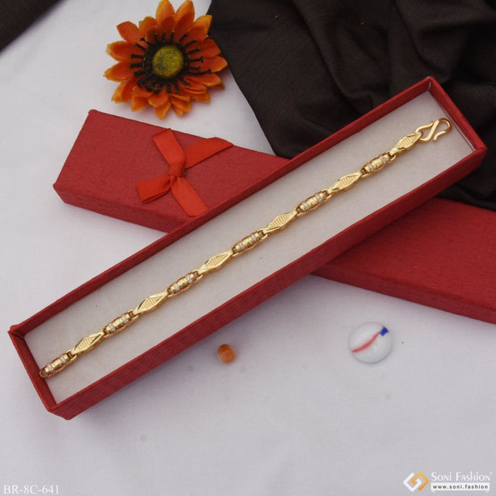 Beautiful design with diamond latest gold plated bracelet