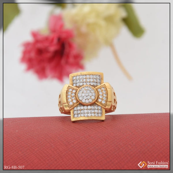 Best quality with diamond fabulous design gold plated ring