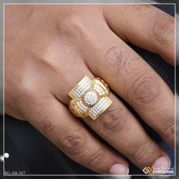 Best quality with diamond fabulous design gold plated ring