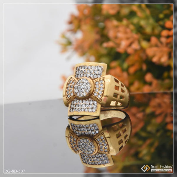 Best quality with diamond fabulous design gold plated ring