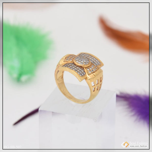 Best quality with diamond fabulous design gold plated ring