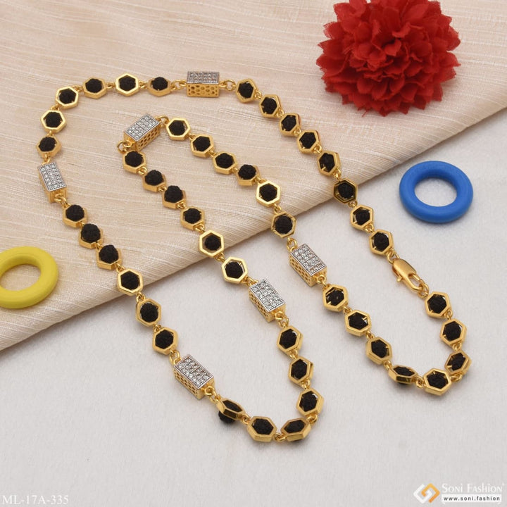 Best Quality Hand-crafted Design Gold Plated Rudraksha Mala