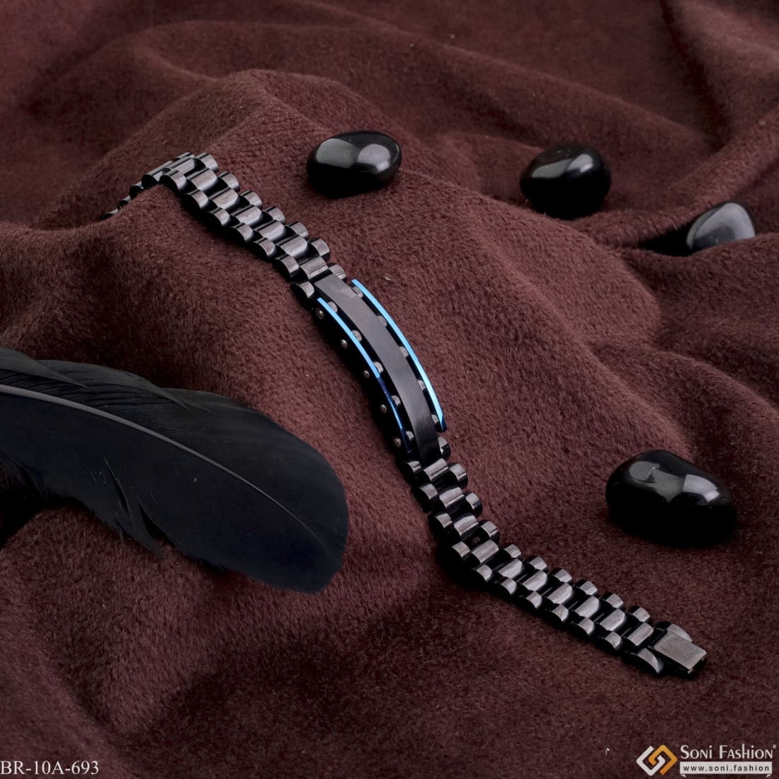 black blue stainless steel western bracelet soni fashion 157