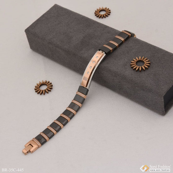 Black & rose gold with diamond fashionable design ceramic