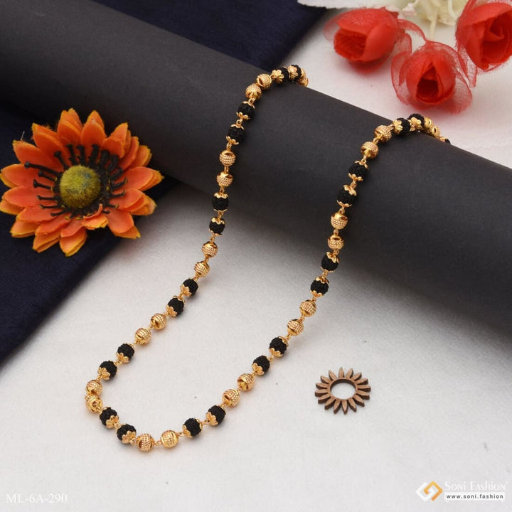 Black Rudraksha With Golden Ball Best Quality Gold Plated