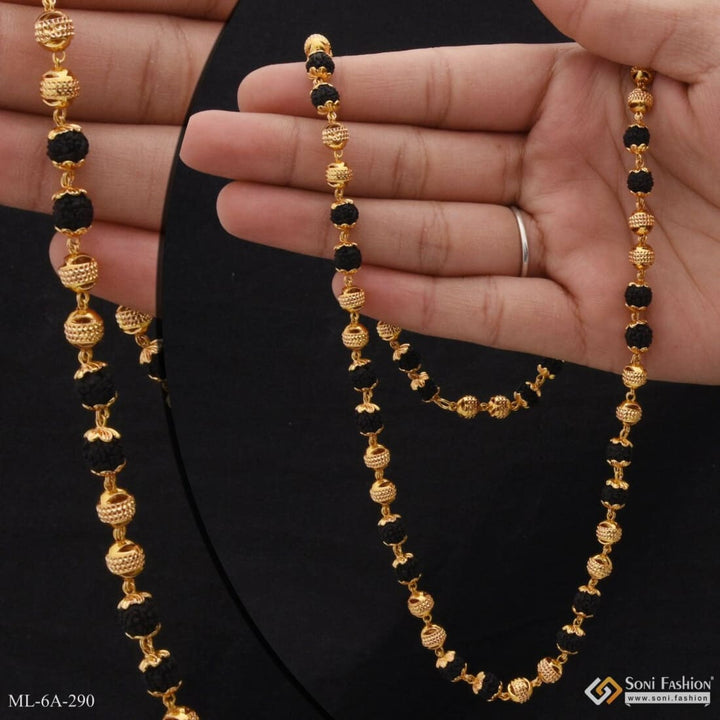 Black Rudraksha With Golden Ball Best Quality Gold Plated