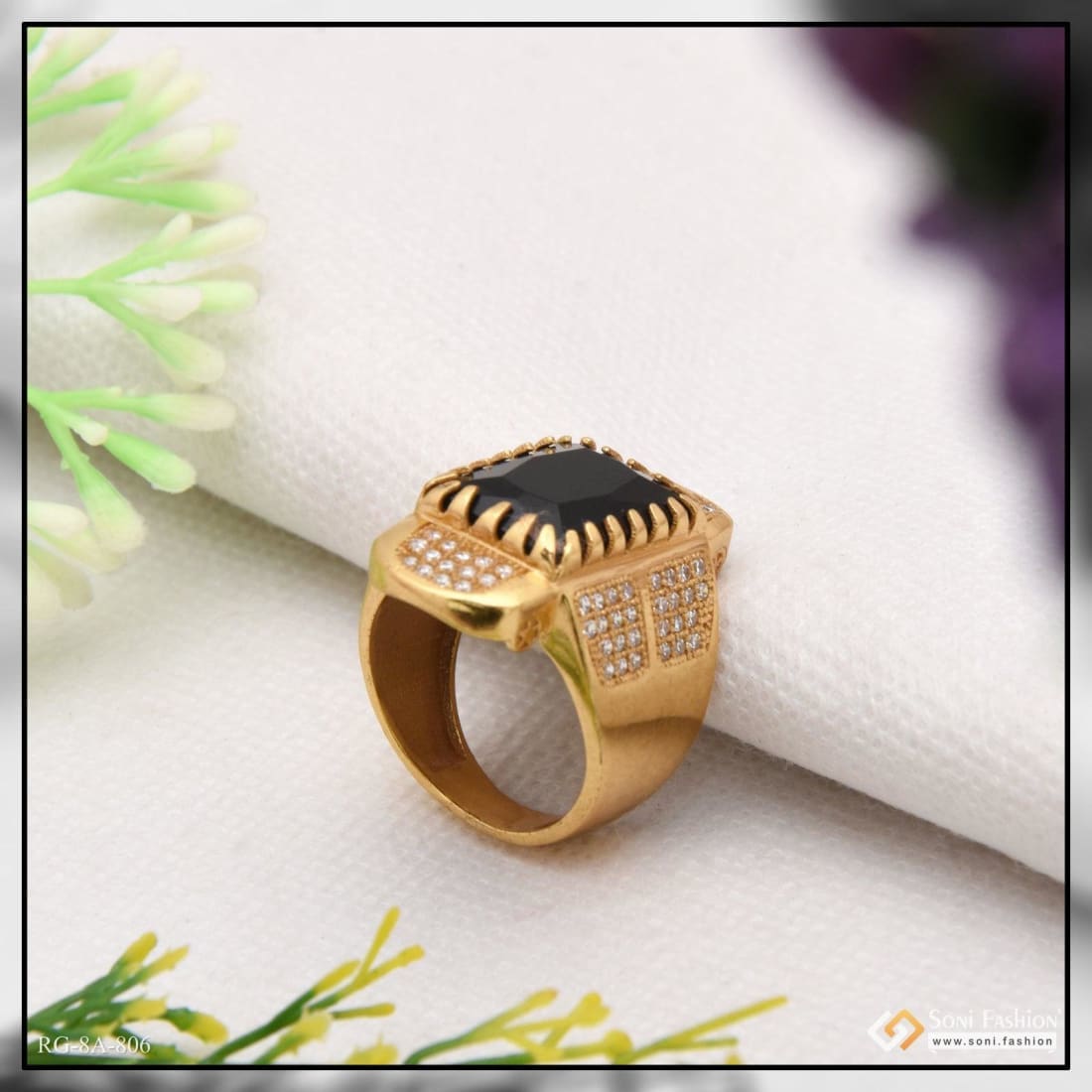 Mens gold ring sales design without stone