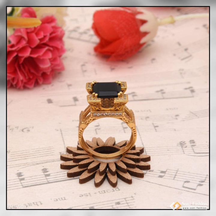 Black stone eiffel tower sophisticated design gold plated