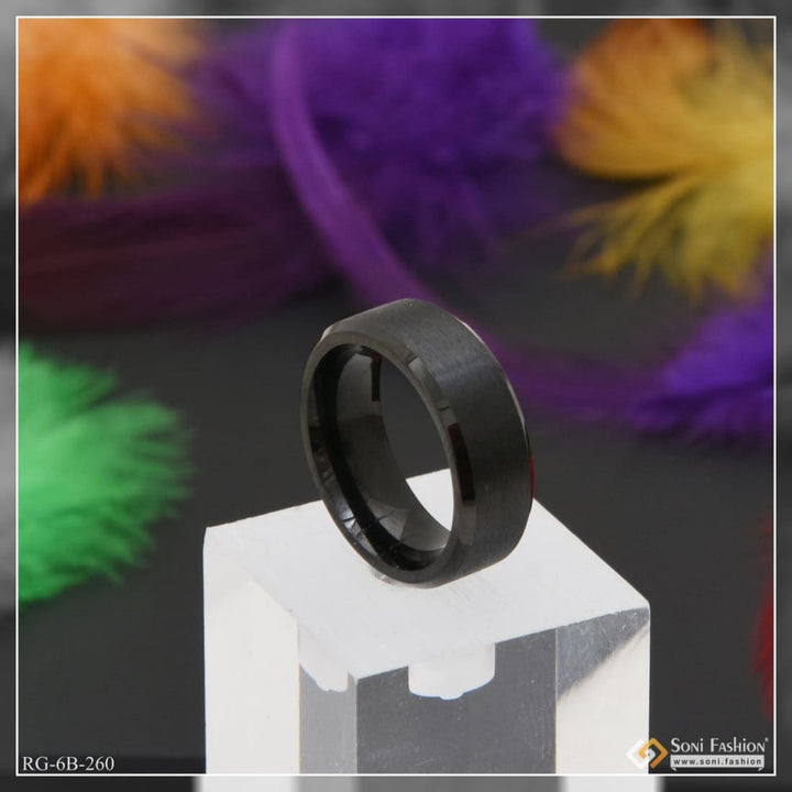 Black superior quality hand-crafted design ceramic ring for