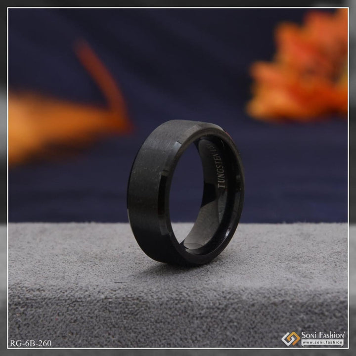 Black superior quality hand-crafted design ceramic ring for