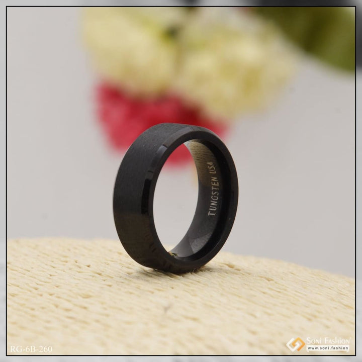 Black superior quality hand-crafted design ceramic ring for