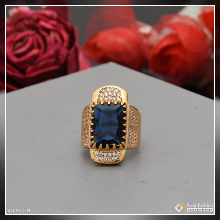 Blue Stone With Diamond Dainty Design Best Quality Gold