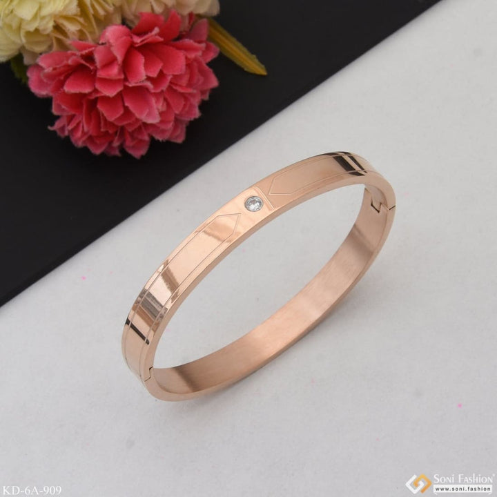 Charming design premium-grade quality rose gold kada for men