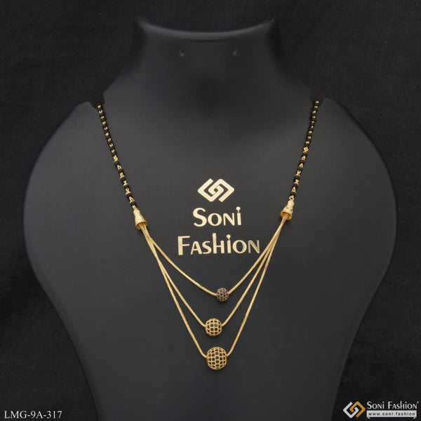 Chic Design With Diamond Gold Plated Mangalsutra For Women