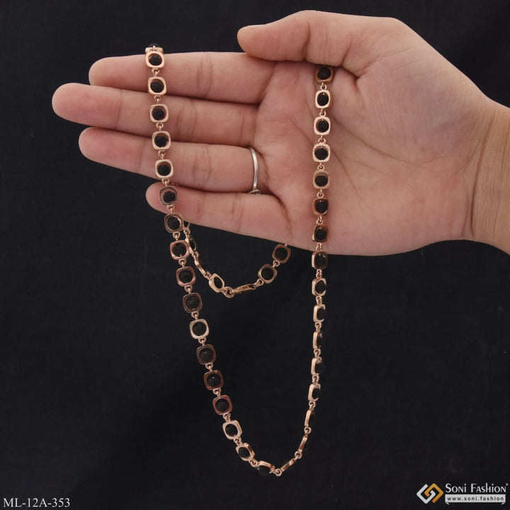 Chic design superior quality rose gold color rudraksha mala