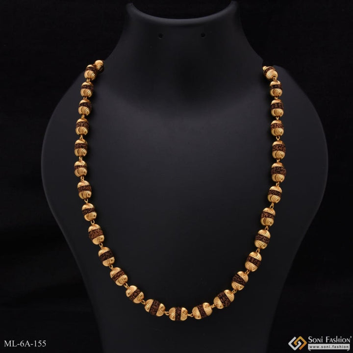 Classic design superior quality brown mala gold plated -